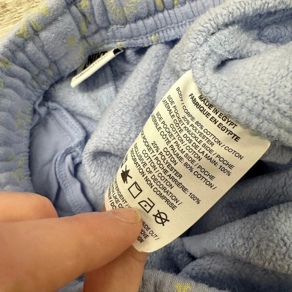 Nike Joggers‎ Baby Blue Yellow Sun AOP Women's XS Sporty Athleisure Sweatpants